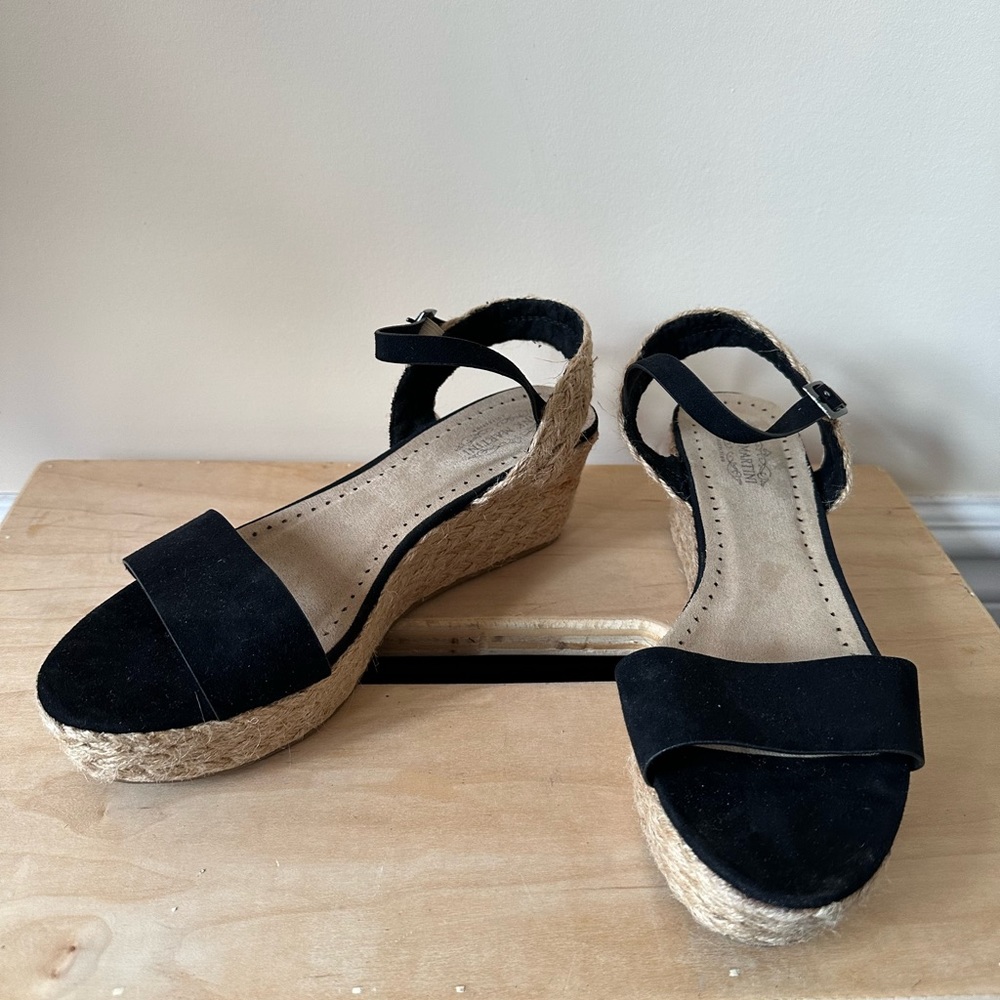 Pink Martini espadrille sandals.